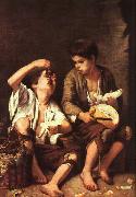 Boys Eating Fruit